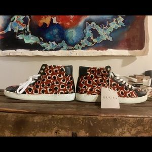 Gucci High Tops in dyed calf hair